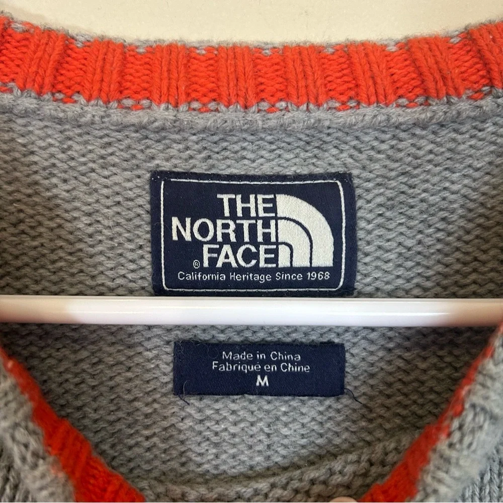 The‎ North Face Sweater Mens Medium Grey Cotton Wool Blend Crew Neck CB52